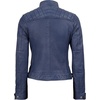 image:imageReal Womens Leather Jacket  Cafe Racer Style Leather Jackets for WomenWashed Distressed Blue