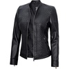 image:imageDecrum Black and Brown Cafe Racer Real Lambskin Leather Jacket WomenBlack