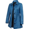 image:imageDecrum Real Lambskin 34 Length Leather Jacket Car Coat Style for WomenVivid Blue Wax