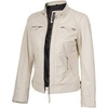 image:imageReal Womens Leather Jacket  Cafe Racer Style Leather Jackets for WomenOffwhite