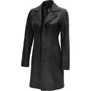 image:imageDecrum 100 Real Lambskin Leather Car Coat Women Long JacketsBlack
