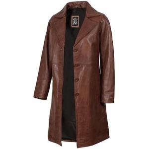 image:imageDecrum 100 Real Lambskin Leather Car Coat Women Long JacketsCognac Wax