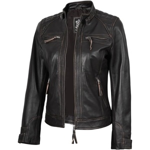 image:imageReal Womens Leather Jacket  Cafe Racer Style Leather Jackets for WomenRuboff