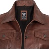 image:imageDecrum Real Lambskin Trucker Leather Jacket for Women with Button ClosureCognac Wax