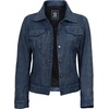 image:imageDecrum Real Lambskin Trucker Leather Jacket for Women with Button ClosureWash Blue