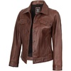 image:imageDecrum Real Lambskin Trucker Leather Jacket for Women with Button ClosureCognac Wax