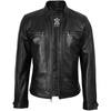image:imageDecrum Real Lambskin Casual Leather Jacket Men with Removeable HoodMerrill  Black Hooded Leather Jacket