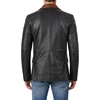 image:imageDecrum Real Lambskin Leather Blazer Men  Casual Mens Leather Blazer JacketBlack With Cognac Wax Collar