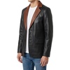 image:imageDecrum Real Lambskin Leather Blazer Men  Casual Mens Leather Blazer JacketBlack With Cognac Wax Collar