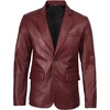 image:imageDecrum Real Lambskin Leather Blazer Men  Casual Mens Leather Blazer JacketBurgundy