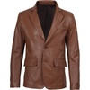 image:imageDecrum Real Lambskin Leather Blazer Men  Casual Mens Leather Blazer JacketCognac