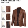 image:imageDecrum Real Lambskin Leather Blazer Men  Casual Mens Leather Blazer JacketCognac