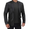 image:imageMens Real Lambskin Leather Suit Jacket Sport Coat Style Business CasualBlack