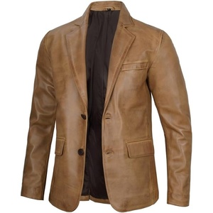 image:imageDecrum Real Lambskin Leather Blazer Men  Casual Mens Leather Blazer JacketCamel