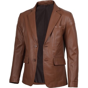 image:imageDecrum Real Lambskin Leather Blazer Men  Casual Mens Leather Blazer JacketCognac