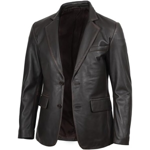 image:imageDecrum Real Lambskin Leather Blazer Men  Casual Mens Leather Blazer JacketDark Brown Ruboff