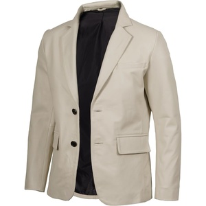 image:imageDecrum Real Lambskin Leather Blazer Men  Casual Mens Leather Blazer JacketOffwhite