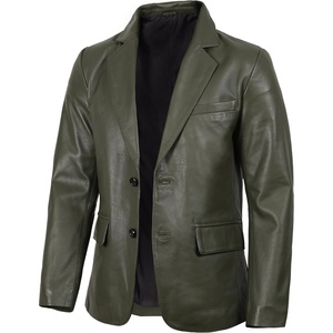 image:imageDecrum Real Lambskin Leather Blazer Men  Casual Mens Leather Blazer JacketOlive Green