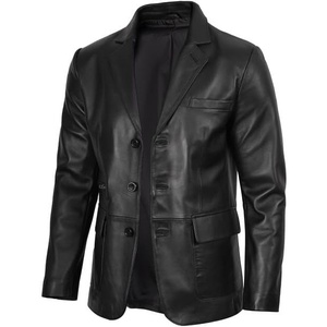 image:imageMens Real Lambskin Leather Blazer Jacket Sport Coat Style Business CasualBlack