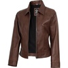 image:imageDecrum Womens Real Lambskin Leather Vintage Style Jacket for WomenM Cognac Wax