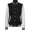image:imageDecrum Varsity Bomber Jacket Women  High School baseball Style Letterman Jacket WomenBlack White