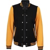image:imageDecrum Varsity Bomber Jacket Women  High School baseball Style Letterman Jacket WomenBlack Yellow