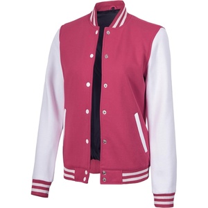 image:imageDecrum Varsity Bomber Jacket Women  High School baseball Style Letterman Jacket WomenPink White