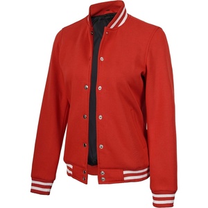 image:imageDecrum Varsity Bomber Jacket Women  High School baseball Style Letterman Jacket WomenRed