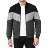 image:imageDecrum Mens Bomber Jacket  Fleece Varsity Jacket for MenBlack Heather Grey Charcoal