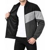 image:imageDecrum Mens Bomber Jacket  Fleece Varsity Jacket for MenBlack Heather Grey Charcoal