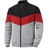 image:imageDecrum Mens Bomber Jacket  Fleece Varsity Jacket for MenBlack Red Heather Grey