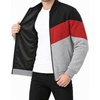 image:imageDecrum Mens Bomber Jacket  Fleece Varsity Jacket for MenBlack Red Heather Grey