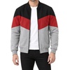 image:imageDecrum Mens Bomber Jacket  Fleece Varsity Jacket for MenBlack Red Heather Grey