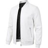 image:imageDecrum Mens Mark Plain Fleece Bomber JacketWhite