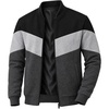 image:imageDecrum Mens Bomber Jacket  Fleece Varsity Jacket for MenBlack Heather Grey Charcoal