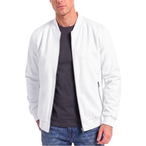 image:imageDecrum Mens Mark Plain Fleece Bomber JacketWhite