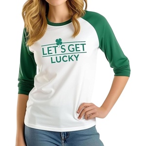 image:imageDecrum St Patricks Day Shirt Women  Pattys Raglan Sleeve Baseball Style Saint Patricks Day OutfitsWomens Green Raglan  Get Lucky