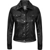 image:imageTrucker Leather Jacket Women  Real Lambskin Vintage Womens Leather JacketBlack