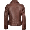 image:imageTrucker Leather Jacket Women  Real Lambskin Vintage Womens Leather JacketCognac Wax