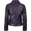 image:imageTrucker Leather Jacket Women  Real Lambskin Vintage Womens Leather JacketPurple Wax