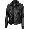 image:imageTrucker Leather Jacket Women  Real Lambskin Vintage Womens Leather JacketBlack