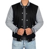 image:imageDecrum Varsity Jacket Men  Casual High School Baseball Bomber Letterman Jacket MenBlack Heather Grey