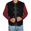 image:imageDecrum Varsity Jacket Men  Casual High School Baseball Bomber Letterman Jacket MenBlack Maroon