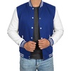 image:imageDecrum Varsity Jacket Men  Casual High School Baseball Bomber Letterman Jacket MenRoyal Blue White