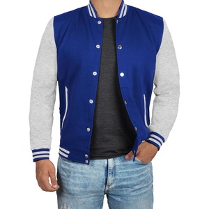 image:imageDecrum Varsity Jacket Men  Casual High School Baseball Bomber Letterman Jacket MenRoyal Blue Heather Grey