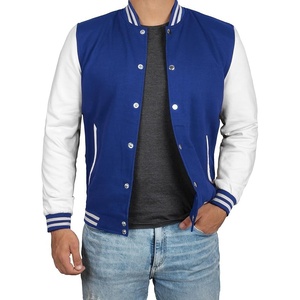 image:imageDecrum Varsity Jacket Men  Casual High School Baseball Bomber Letterman Jacket MenRoyal Blue White