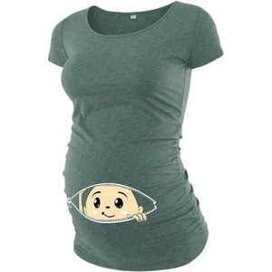 image:imageGraphic Maternity Shirts for Women  Comfortable Short Sleeve Funny Womens Pregnancy TopsSea Green  Baby Maternity Tshirt