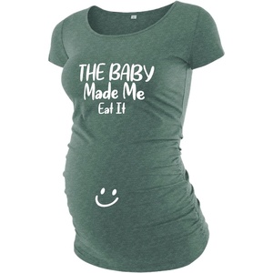image:imageGraphic Maternity Shirts for Women  Comfortable Short Sleeve Funny Womens Pregnancy TopsSea Green Baby Made Me Eat It Maternity Shirt