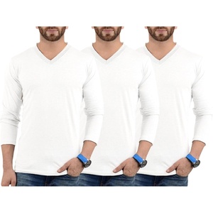 image:imageDecrum V Neck Long Sleeve Shirts for Men  Soft Full Sleeve Casual Style Mens Long Sleeve Tee Shirts MultipackPack of 3  Lgs Set 36 Vneck Shirt Mens