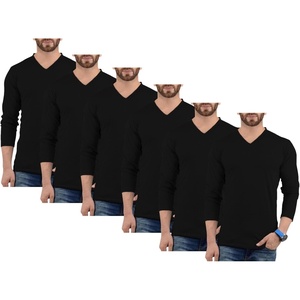 image:imageDecrum V Neck Long Sleeve Shirts for Men  Soft Full Sleeve Casual Style Mens Long Sleeve Tee Shirts MultipackPack of 6  Lgs Set 57 Vneck Shirt Mens
